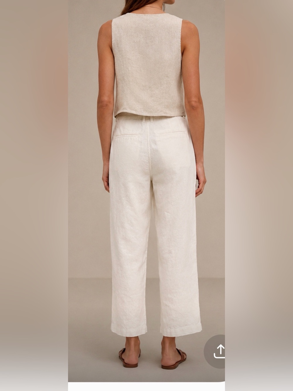 Hennes Women's 100% Linen Dress Pants Size  6  off white - Picture 2 of 7